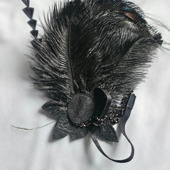 Roaring 20s Flapper Feather Head Piece - Picture 3 of 4